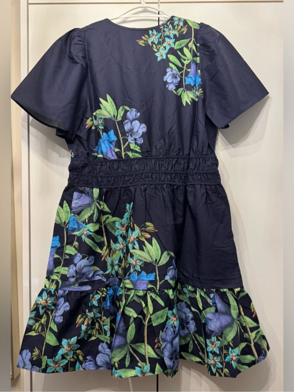 NWT Size XL - The Somerset Mini Dress Blue Green Floral 100% Cotton - Picture 5 of 8